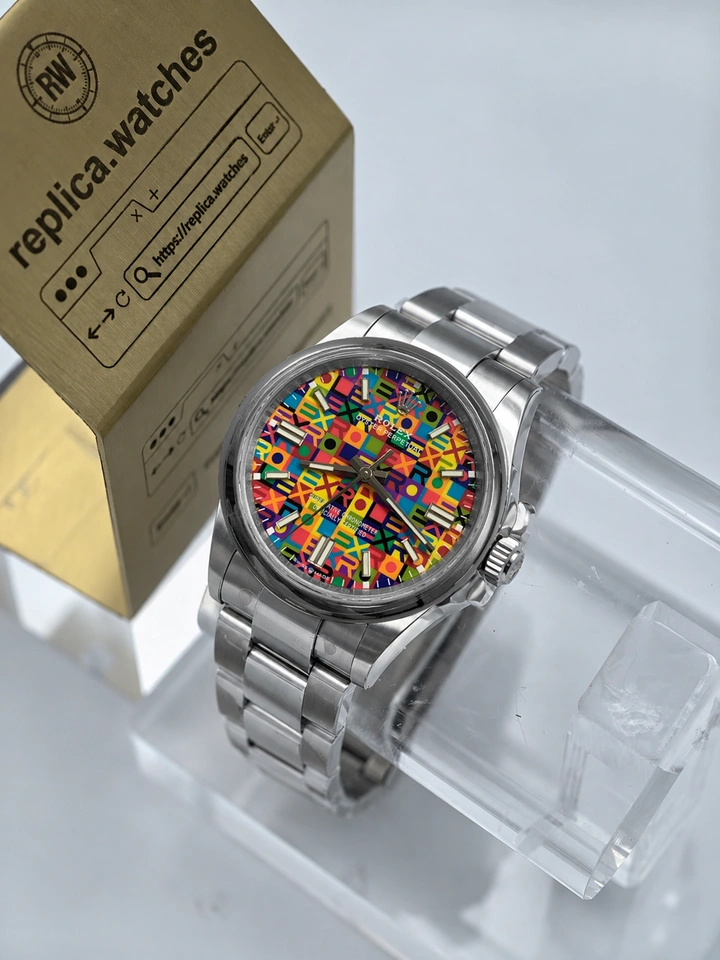 Rolex Oyster Perpetual M126000-0016 Super Clone Watch 36mm Multicolored Jubilee Motif Dial 904L Steel