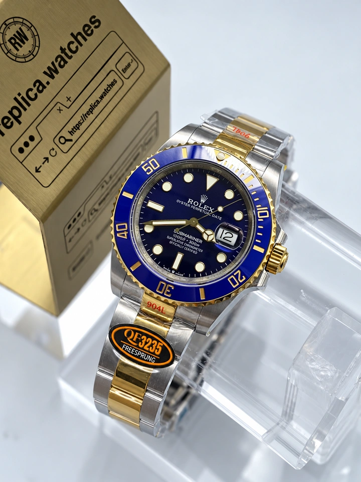 Rolex Submariner M126613LB-0002 41mm Blue Dial Two-Tone Gold Super Clone Watch with Ceramic Bezel