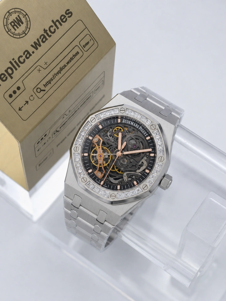 Audemars Piguet Royal Oak 15412BC.ZZ.1220BC.01 1:1 Clone Double Balance Wheel Openworked Skeleton Watch 41mm