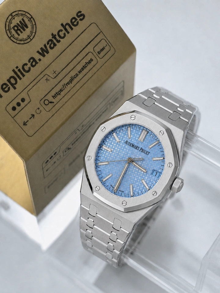 Audemars Piguet Royal Oak 15550ST.OO.1356ST.08 Ice Blue Dial Super Clone Watch 37mm Stainless Steel Calibre 5900
