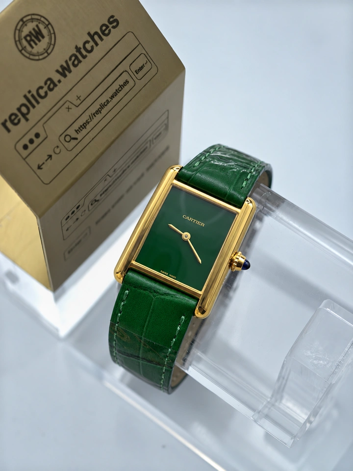 Cartier Tank Louis Cartier WGTA0191 1:1 Clone Watch Green Dial 33x25mm Manual Winding Mechanical