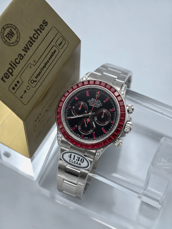 Rolex Cosmograph Daytona 126599TRU Super Clone Watch Black Dial Red Details Synthetic Ruby Bezel 904L Steel