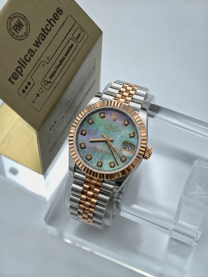 Rolex Datejust 31 M278271-0026 Black Mother of Pearl Dial 18k Rose Gold Two-Tone Super Clone Watch