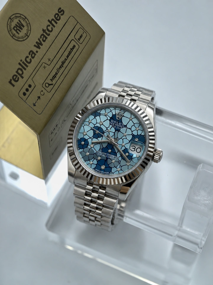 Rolex Datejust 31 M278274-0036 Blue Floral Diamond Dial Super Clone Watch 1:1 Automatic 904L Steel 31mm