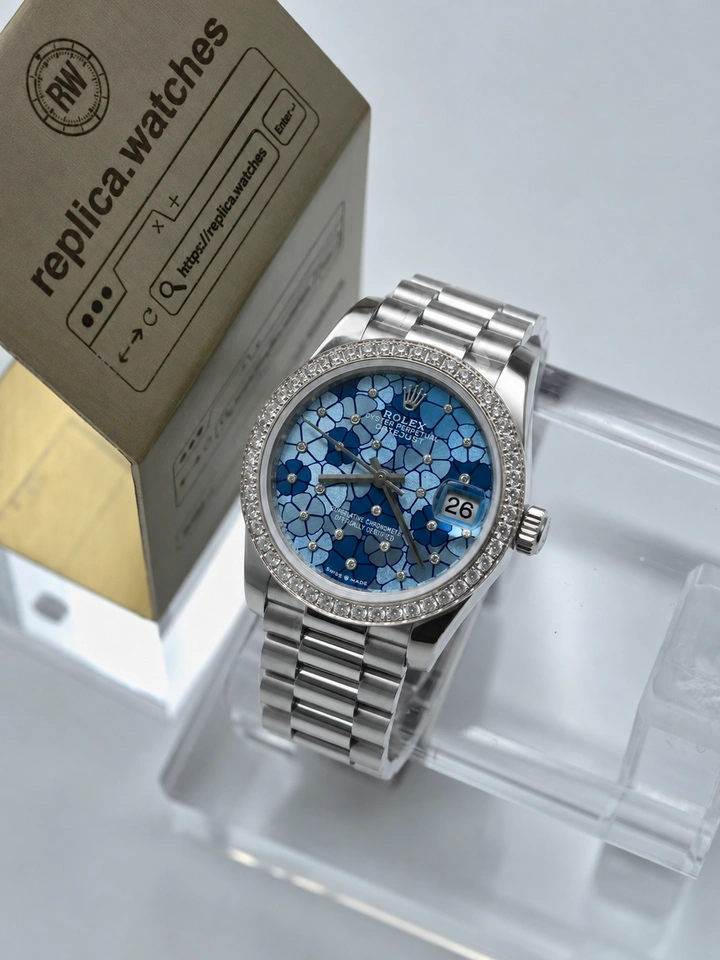Rolex Datejust 31 M278289RBR-0025 Azzurro Blue Floral Diamond Dial Automatic 1:1 Super Clone Watch