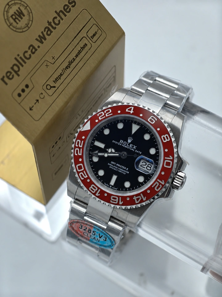 Rolex GMT-Master II 40mm M126710BLRO All-Red Ceramic Bezel 904L Steel Black Dial Cal. 3285 Super Clone Watch
